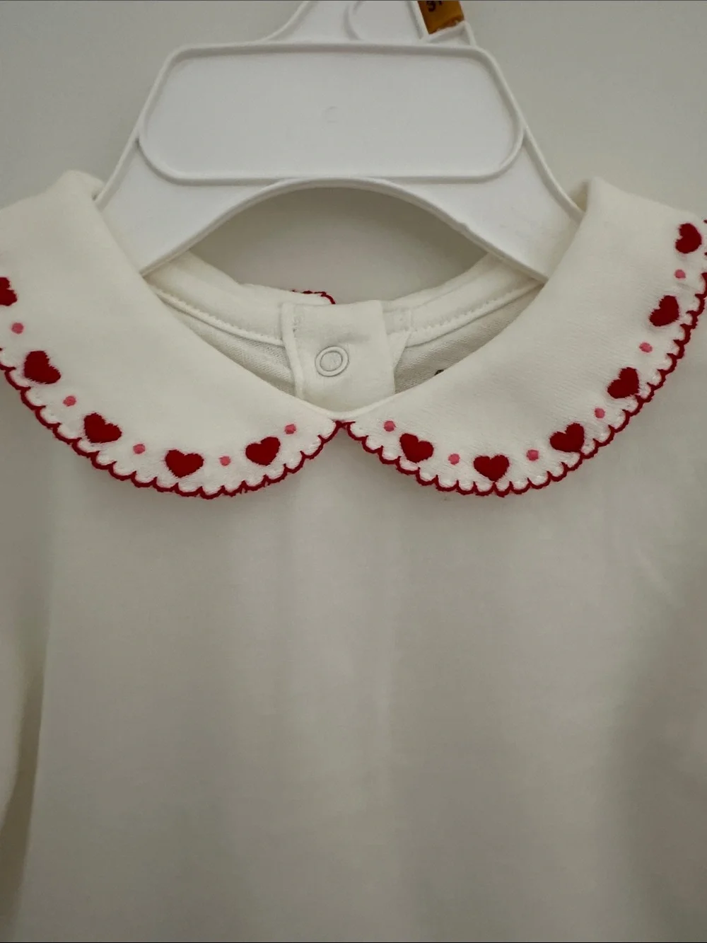 Gymboree Cream One-Piece Bodysuit with Red Trim Collar